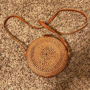 Round Rattan Woven Purse
